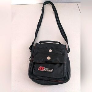 Vintage Rare Black Messenger Bag Travel Crossbody Rave Festival Streetwear